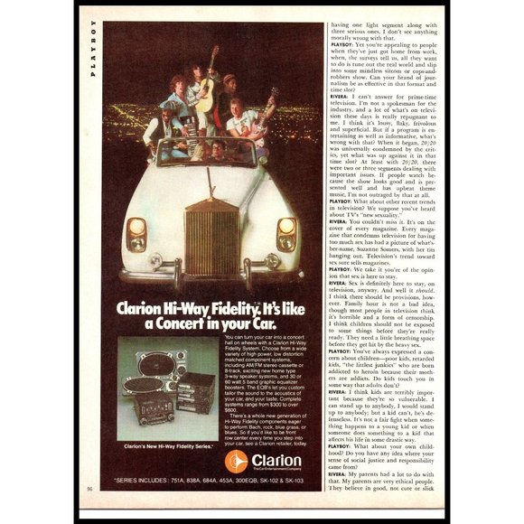 1978 Clarion Car Audio Stereo Vintage Print Ad Rolls Royce Rock Band Wall Art - Picture 2 of 2